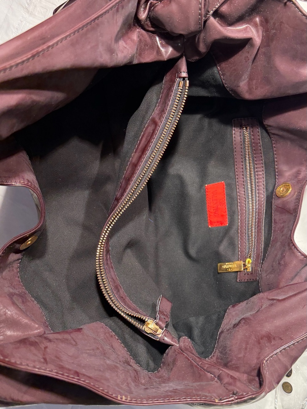 Valentino Garavani Plum Leather Hobo Bag - Picture 12 of 12